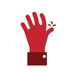 hand with blood drops