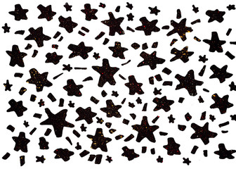 abstract background, black stars by hand on a white background