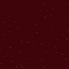 Starry background. Stars sparsely scattered on dark red background. Amazing glowing space cover. Stylish vector illustration.