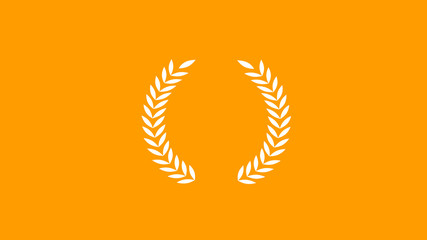 Amazing white wheat icon on orange color background,wheat icon