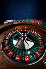 Roulette table close up at the Casino