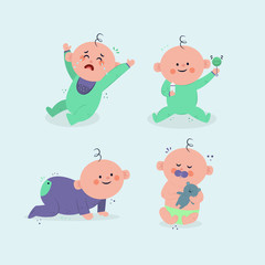baby hand drawn collection flat design