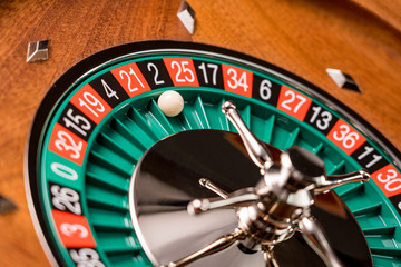 Roulette table close up at the Casino