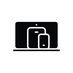 Black solid icon for device