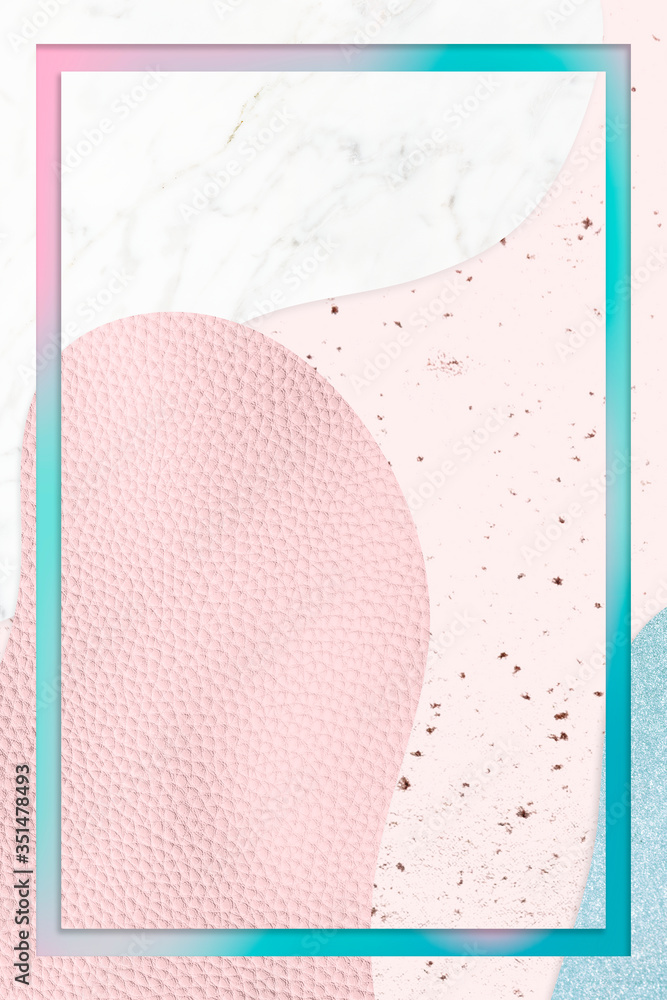 Wall mural patchwork patterned frame