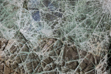 Broken glass on the street