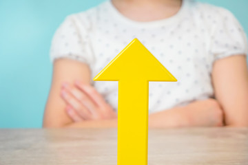 A child thinking about the future. Planning, child education, timetable, business, success,...