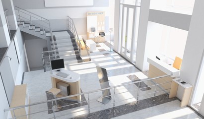 Plakat modern apartment interior, 3D illustration