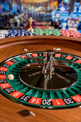 Roulette table close up at the Casino