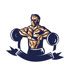 bodybuilder lifting barbell poster