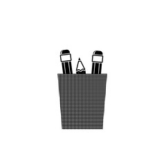 Pencil holder icon for web design isolated on white background