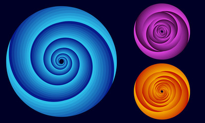 rotating hypnotic circles in differents colors and rotations