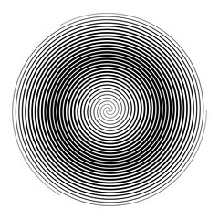 Hypnotic spiral with different thickness