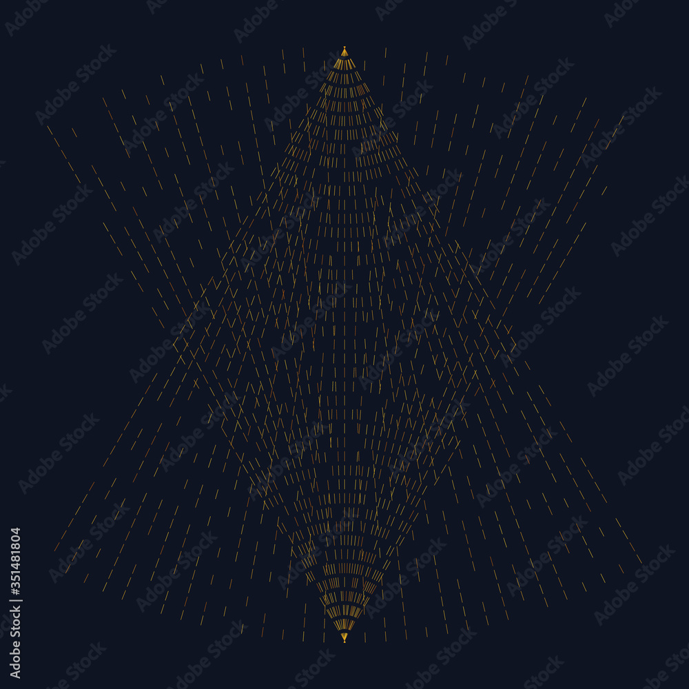 Poster golden lines in triangles as a background or tattoo