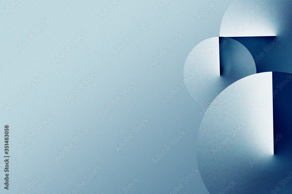 Poster 3d blue geometric pattern on a gradient background