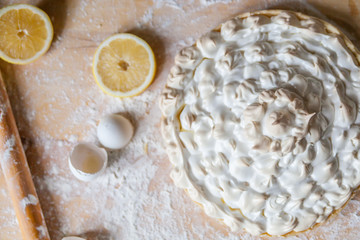 Homemade Lemon Pie. Lemon Dessert. Home cooking