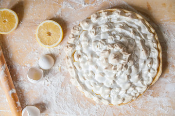 Homemade Lemon Pie. Lemon Dessert. Home cooking