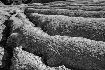 arid land in muddy volcanoes