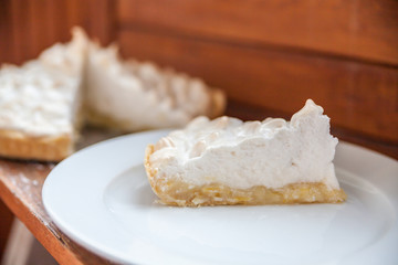 Homemade Lemon Pie. Lemon Dessert. Home cooking