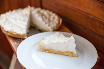 Homemade Lemon Pie. Lemon Dessert. Home cooking