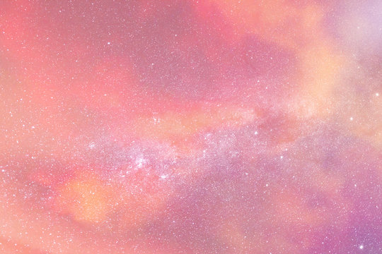 Cloudy evening pink sky background illustration