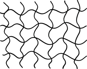 Grid, grid with a single black line. Vector drawing by hand