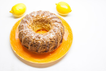 Homemade Lemon Pie. Lemon Dessert. Home cooking