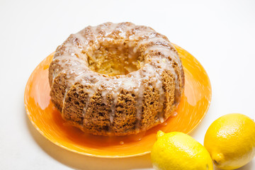 Homemade Lemon Pie. Lemon Dessert. Home cooking