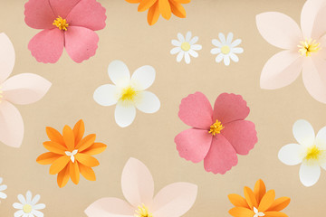 Colorful paper craft flower background