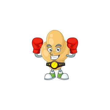 Caricature picture of bordetella pertussis boxing athlete on the arena