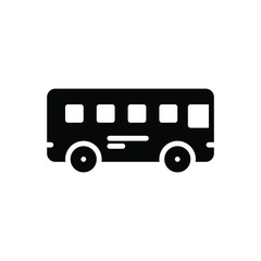 Black solid icon for bus