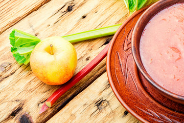 Summer cold rhubarb soup