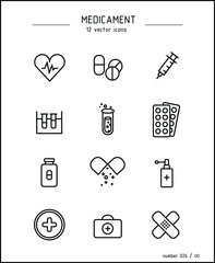 Vector images of medicines and medicines for diseases