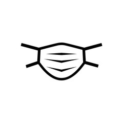 Medical face mask icon isolated on white background