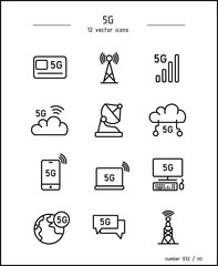 5G technology vector images. Communication and Communication