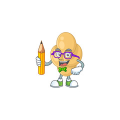 Bordetella pertussis student Mascot design concept studying at home