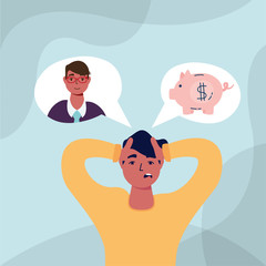 Fototapeta premium elegant business man stressed character