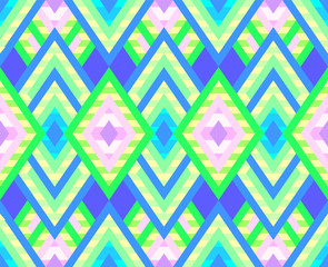 Seamless pattern of rhombuses in native american style. Bright pattern for web, print, textile, wrapping paper, scrapbooking, background and wallpaper. Stock vector illustartion.
