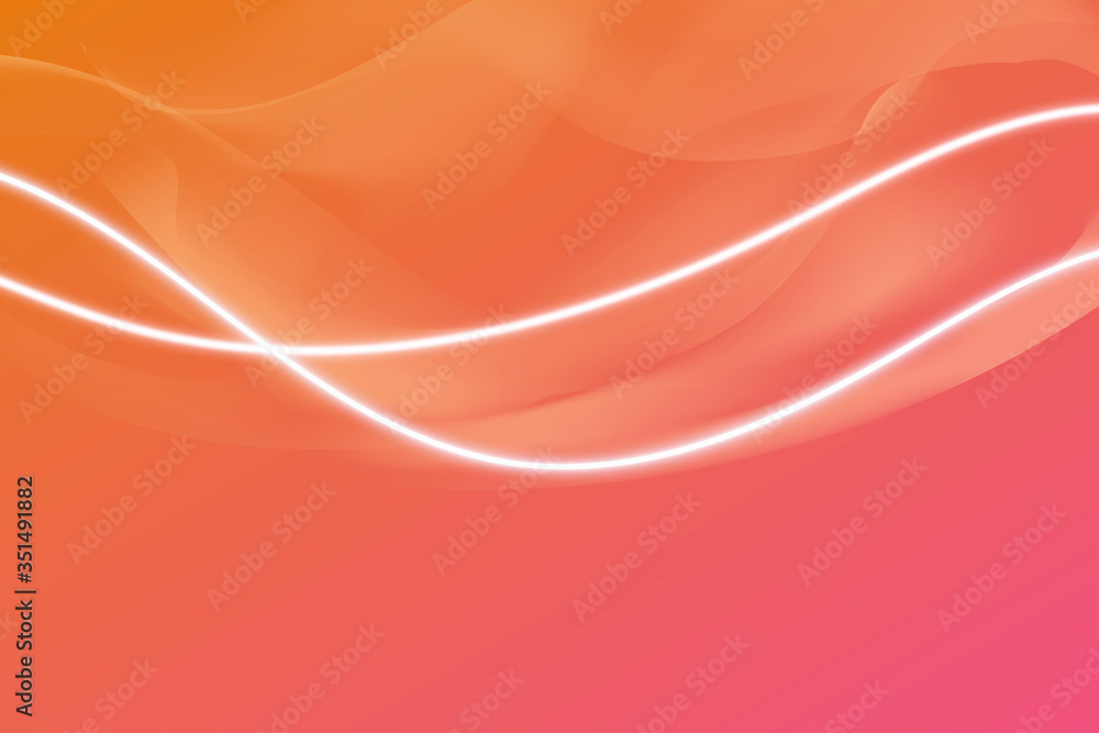 Wall mural glowing white neon line patterned background vector