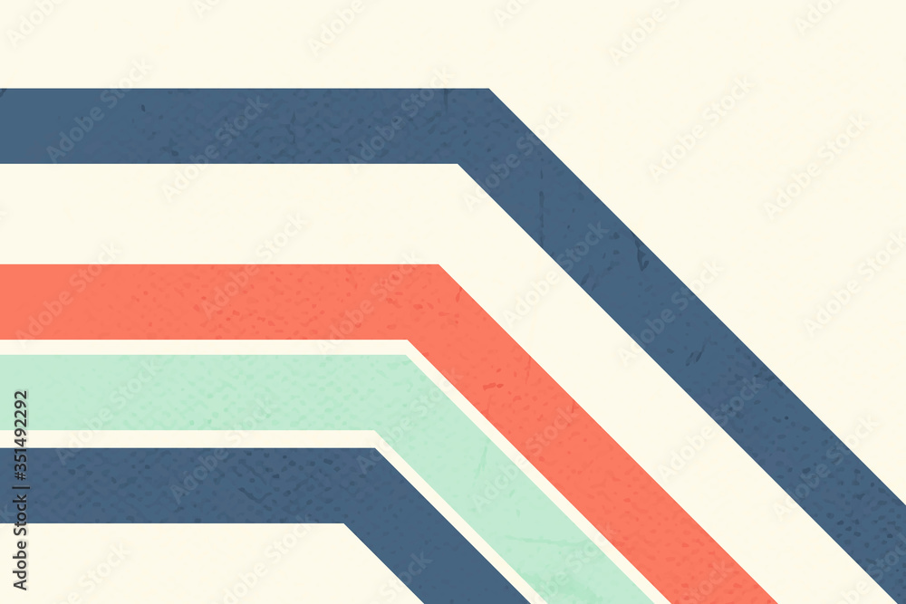 Wall mural bold color bent line pattern on a beige background