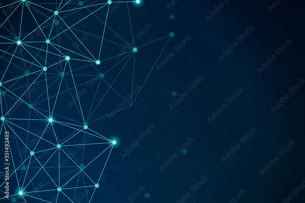 Poster blue network patterned background
