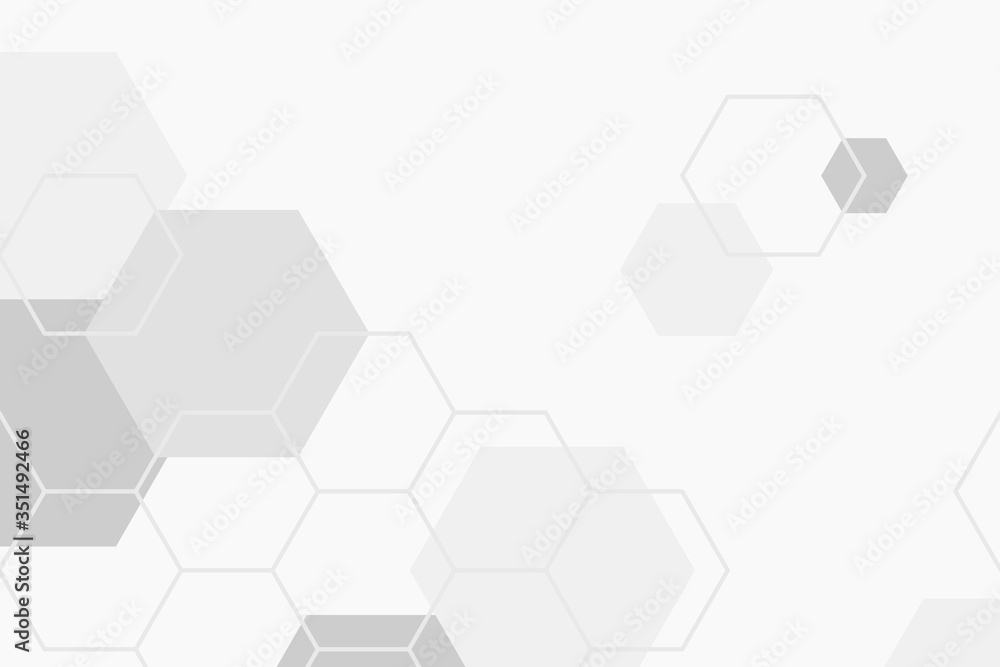 Wall mural gray hexagonal patterned background