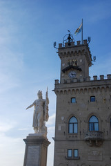 Fototapeta na wymiar The historic Palazzo Pubblico in the City of San Marino