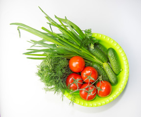 tomatoes and cucumbers