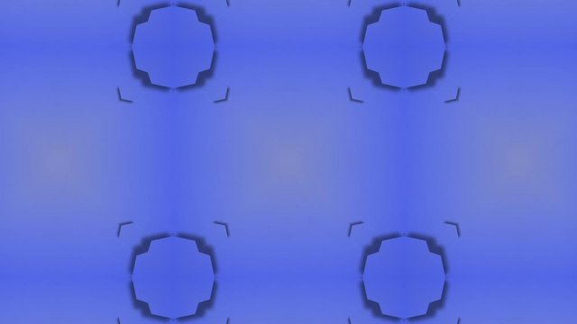 Blue abstract hexagonal motion background, kaleidoscope pattern animation