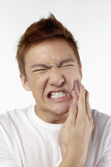 Man having toothache