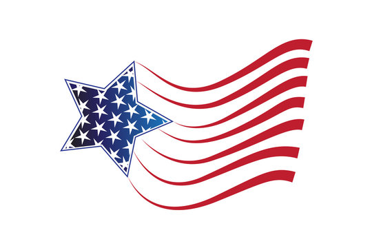 USA flag star logo vector