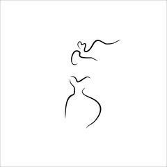 silhouette of a bride fashion logo design