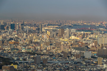 須磨山からの神戸夕景