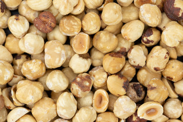 Peeled Hazelnuts for use as background or texture
